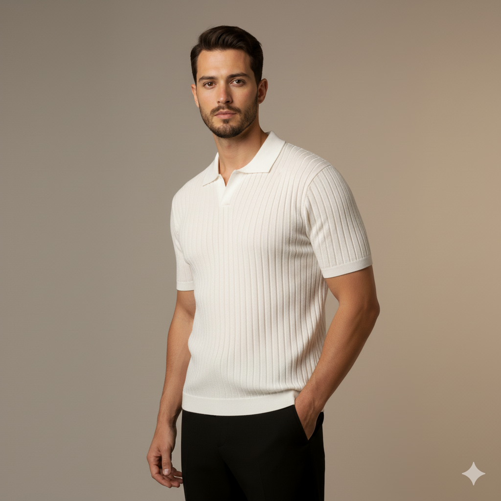 Men’s Slim Fit Summer Polo Shirt in Lightweight Solid Colors