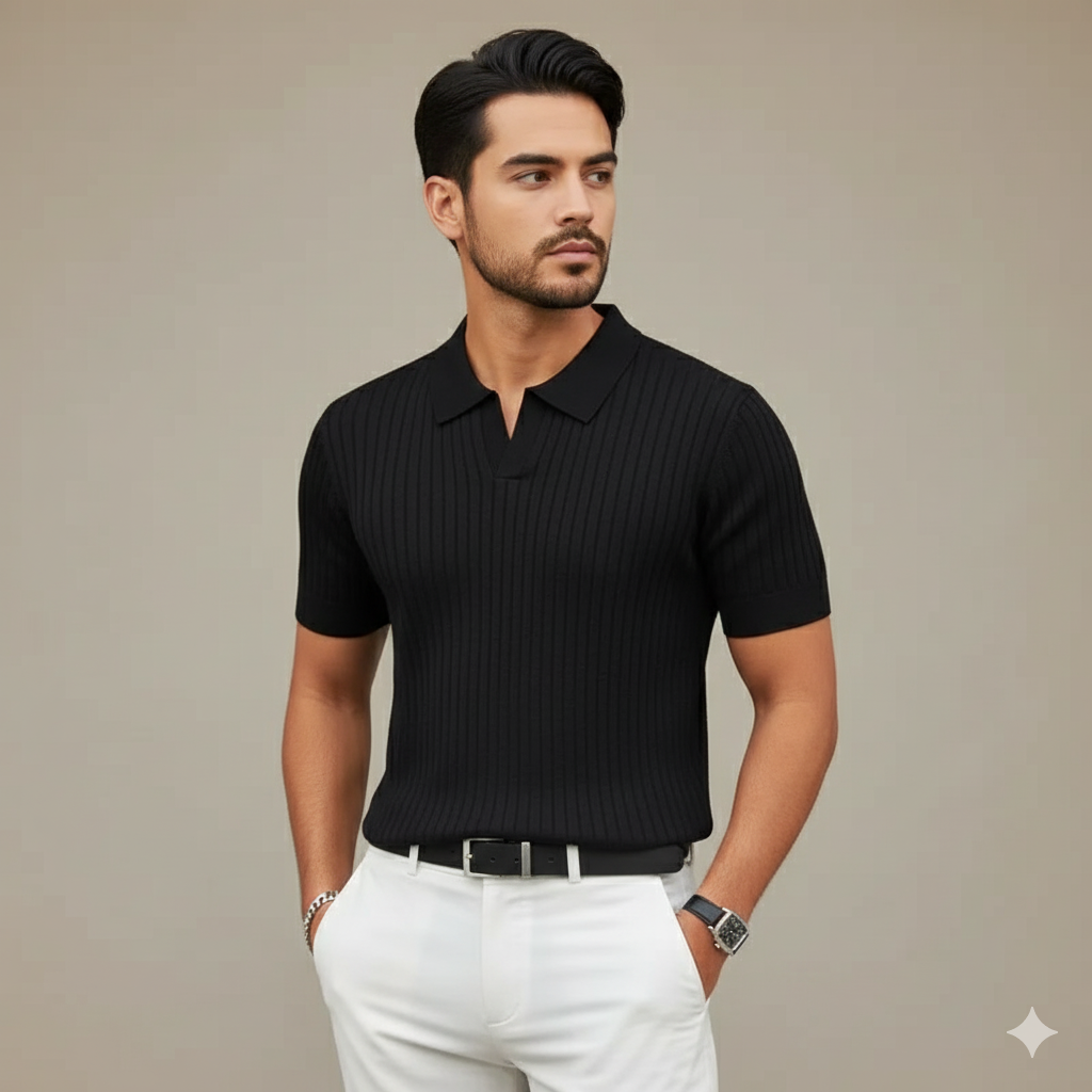 Men’s Slim Fit Summer Polo Shirt in Lightweight Solid Colors