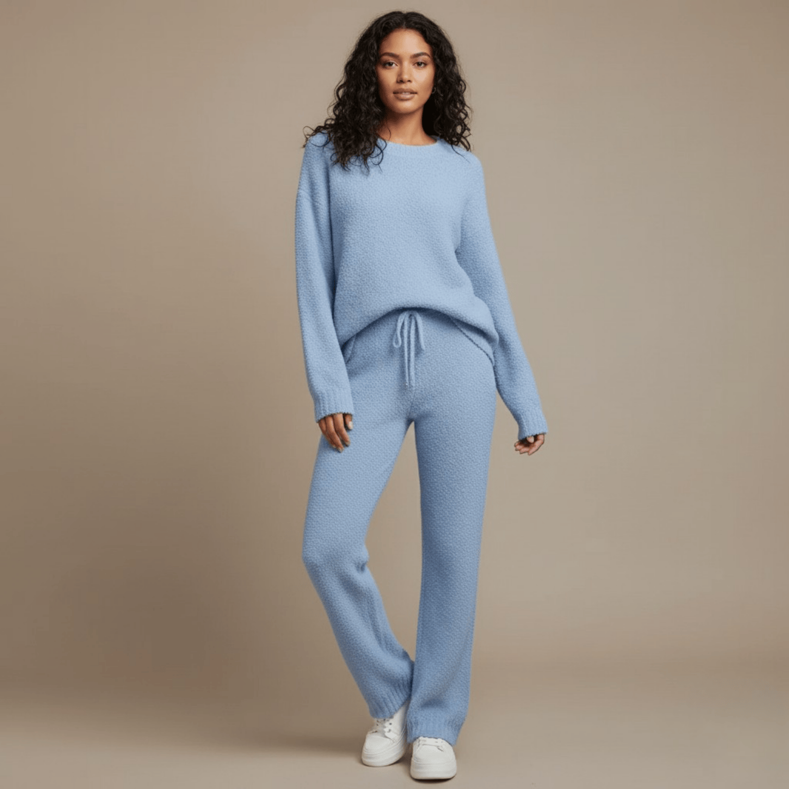 Cozy 2-Piece Loungewear Set – Soft Knit Sweater & Pants for Women